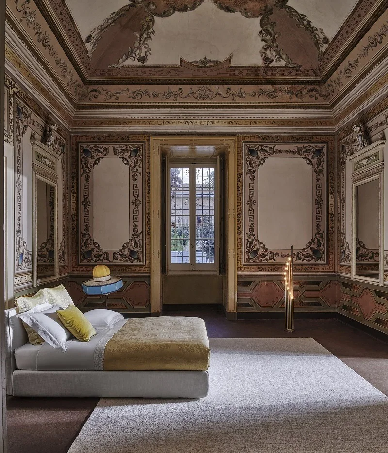 Ss22 Puglia Bed 4 Ornate Medallion Lace Brocade Citrine 1, Design Authority