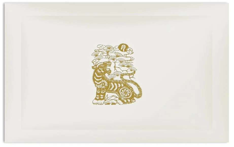 Tiger Embroidered Pillowcase Boudoir 30x40cm Plain Sateen 300tc Milk, Design Authority