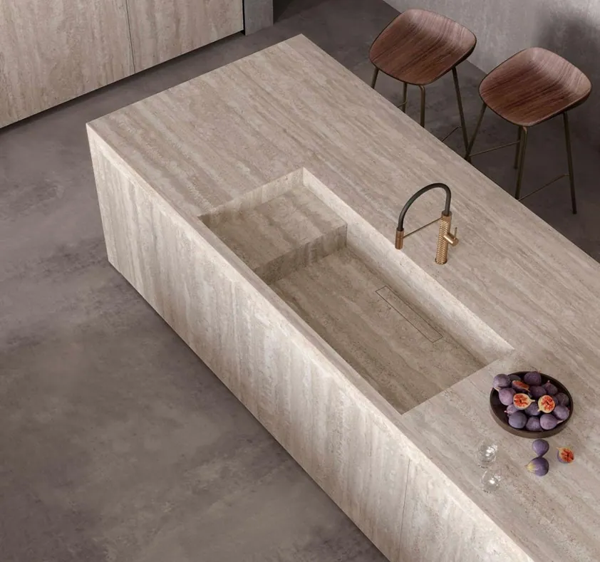 Infinity%E2%80%99s%20latest%20colour%20Travertino%20Chiaro%20featured%20on%20island%20counter%20and%20cabinet%20door%20panels, Design Authority