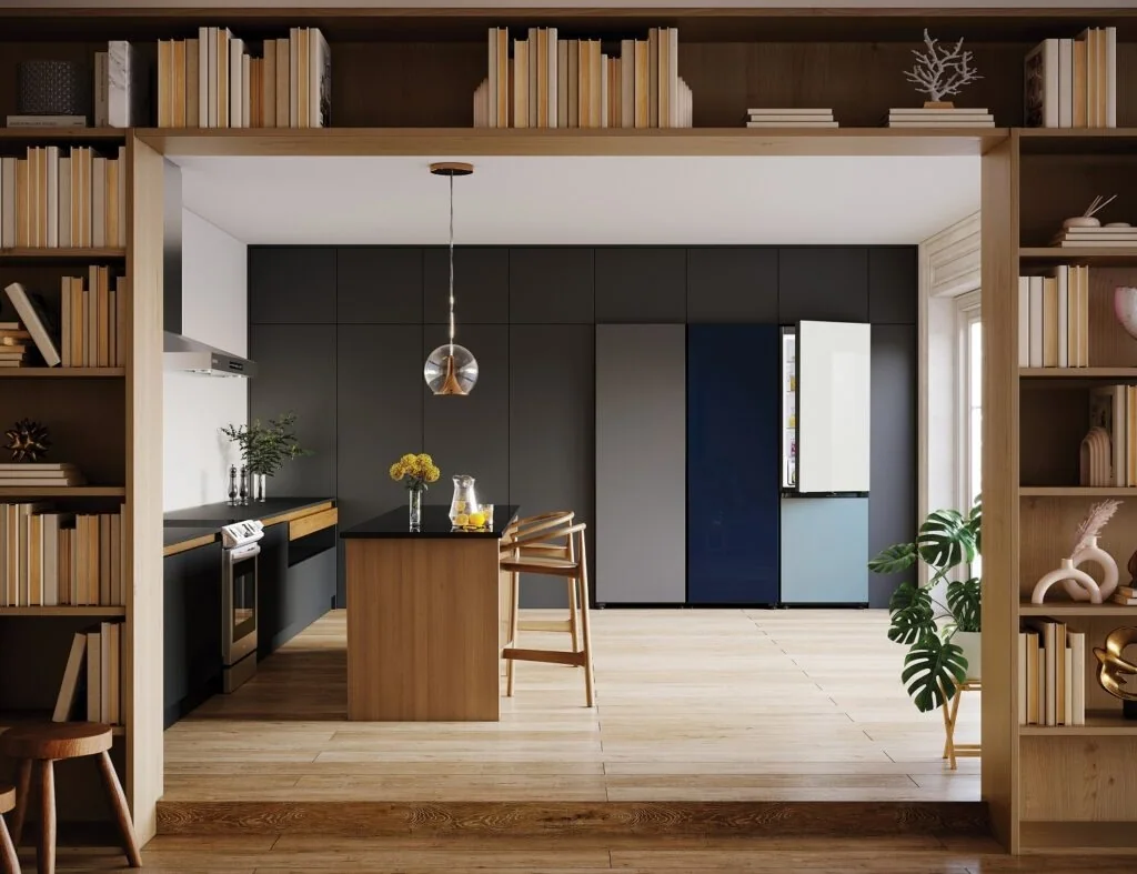 Samsung Bespoke Refrigerator Grey Glass Navy Glass, Design Authority